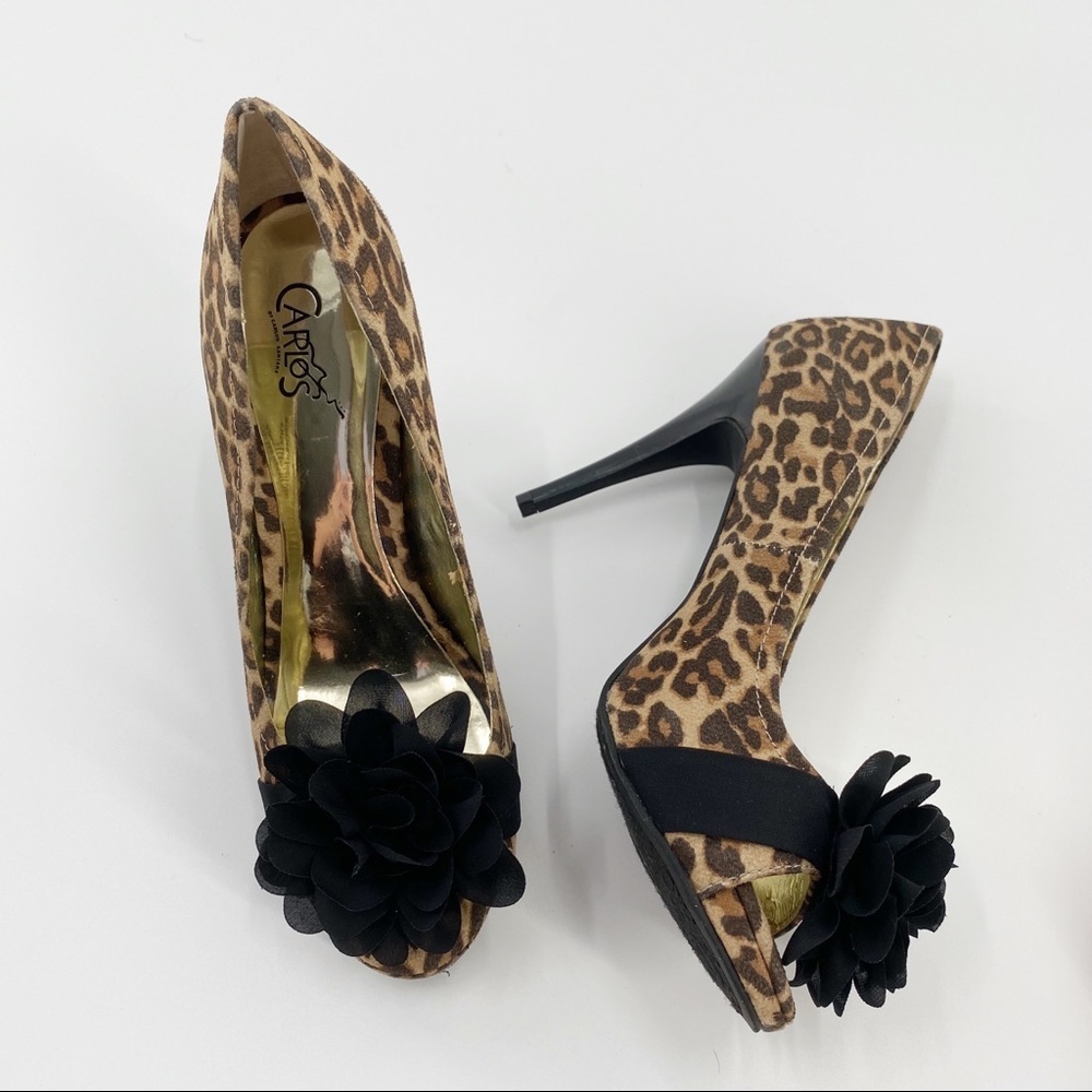 Carlos Santana Leopard Print Cupcake Heels Sz 7.5 - Picture 10 of 10